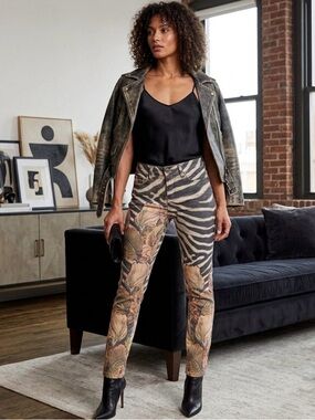 Ilicito Zebra and Floral Print Pants